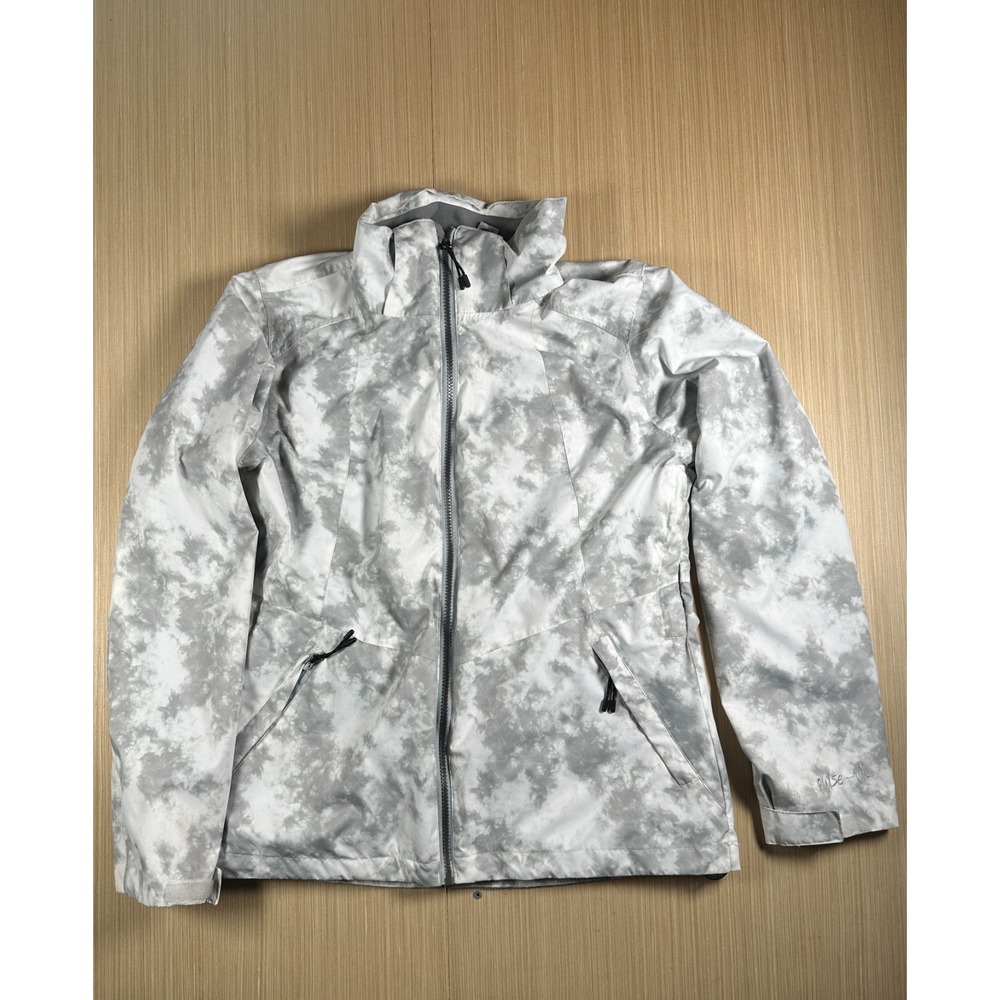 Pulse Ski Jacket Womens Small White‎ Gray Tie Dye Mesh Lined Full Zip Outdoor